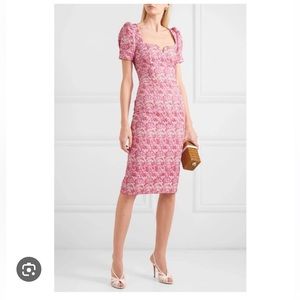 Rebecca Vallance Estelle Pink Floral Brocade Dress Size AU 10 / US 6